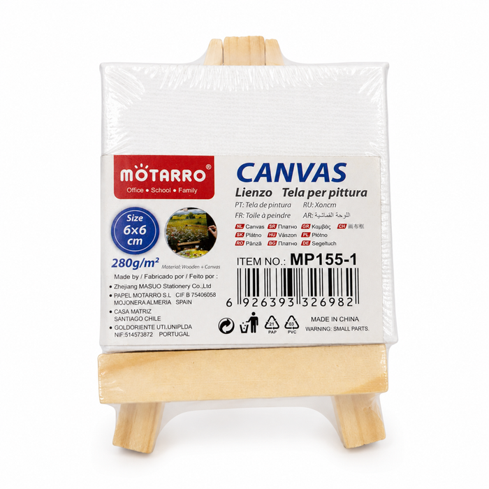 Motarro Mini Canvas with Wooden Easel 6 × 6 cm