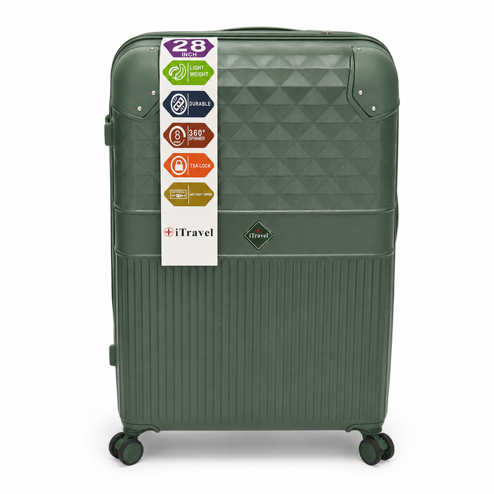 iTravel 28-Inch Green Spinner Luggage with TSA Lock