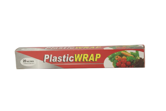 Plastic Food Wrap Roll 20m x 30cm – Clear Kitchen Cling Film for Food Storage
