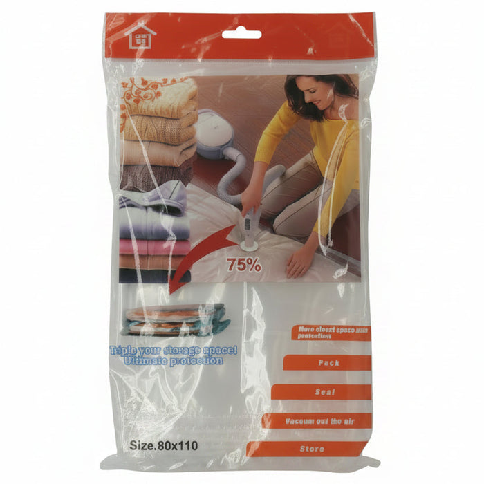 Vacuum Storage Bag 80 x 110cm – Space Saving Compression Storage Bag for Clothes, Bedding & Blankets