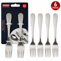 PROUD Stainless Steel Table Fork Set – 6 Piece Mirror Finish Dining Cutlery