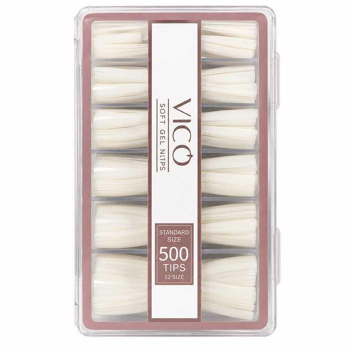 VICO Soft Gel Nail Tips – 500 Piece Professional Nail Extension Kit