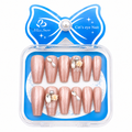 Miss.Smoo Cat's Eye Nail – Nude Floral Press-On Nail Set