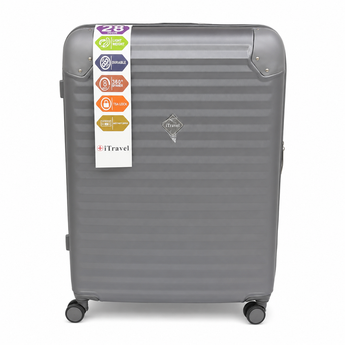 iTravel 28-Inch Hard-Shell Suitcase Grey