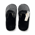 Y&P Beauty Fluffy Open-Toe Slippers – Black & Grey